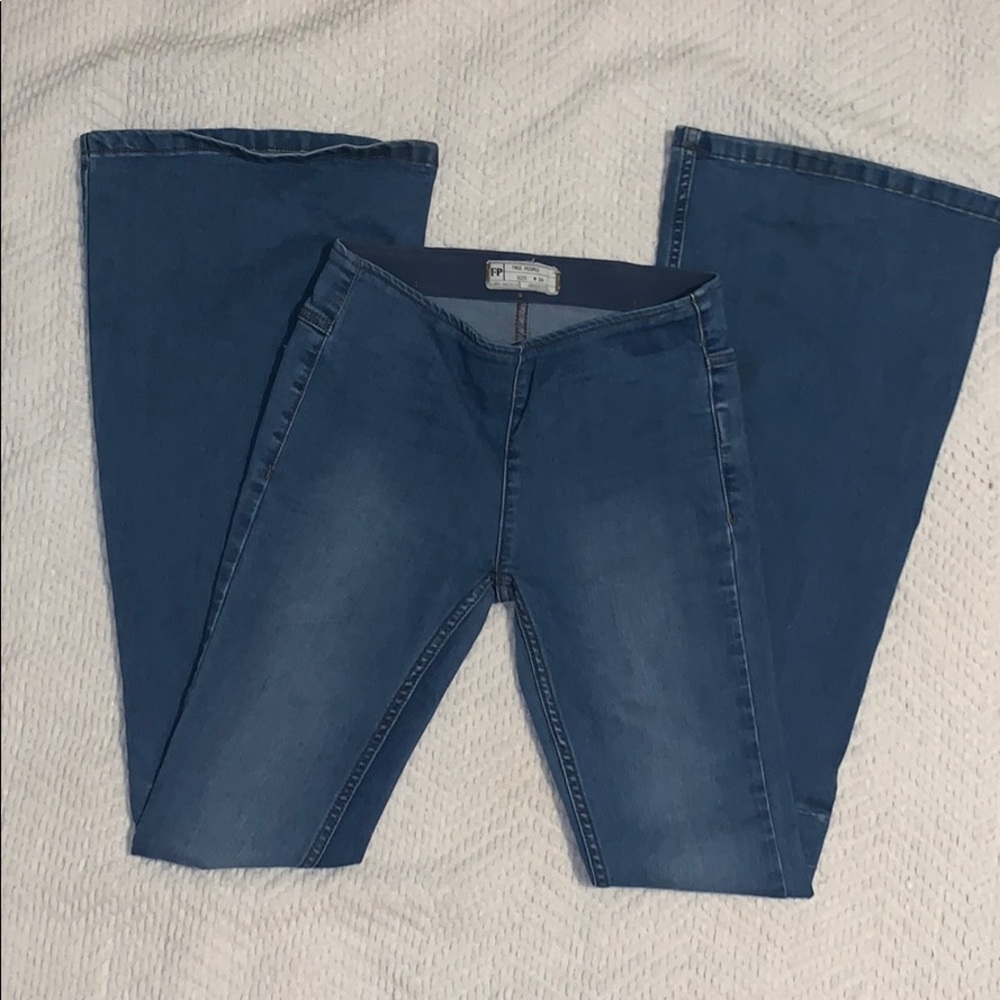 Free People Elastic Flared Jeans